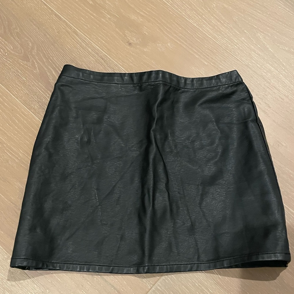 Black leather skirt